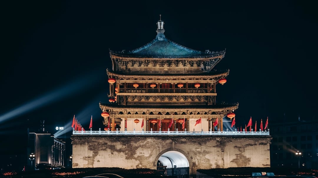 Xi'an Drum Tower at night