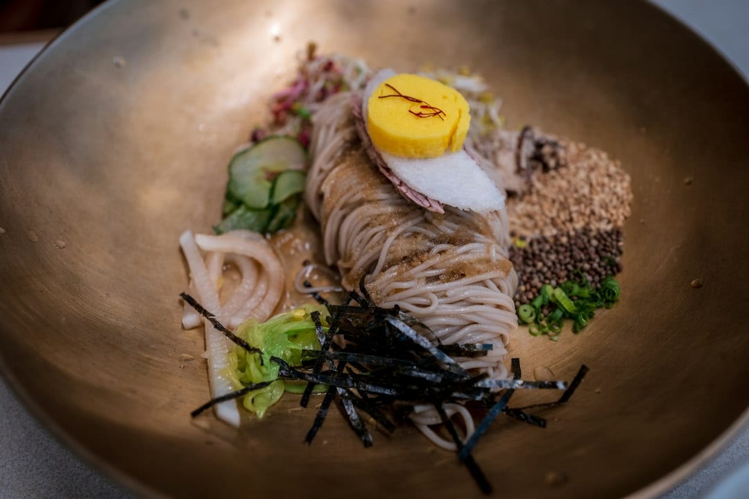 Chinese cold noodles with sesame and cucumber