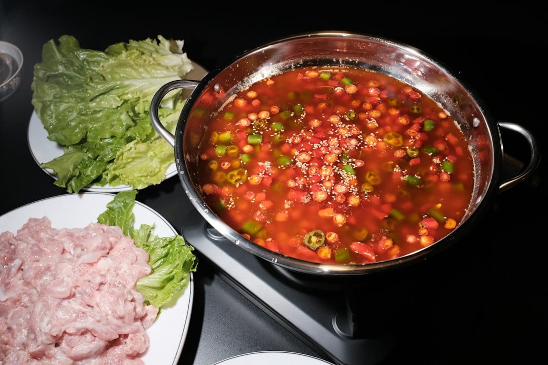 Sichuan hot pot with chili oil