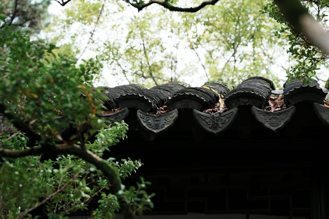 Humble Administrator's Garden roof tiles and greenery