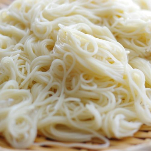 Japanese fine noodles made of wheat, called somen