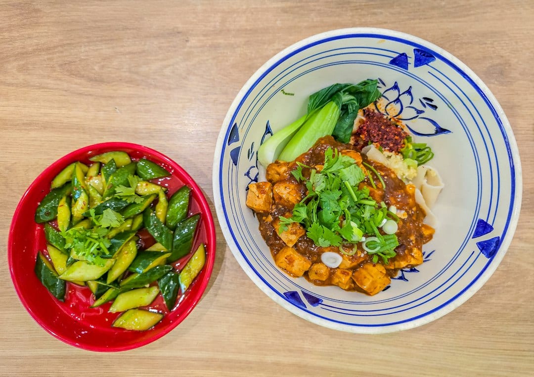 Mapo tofu with chili and minced pork