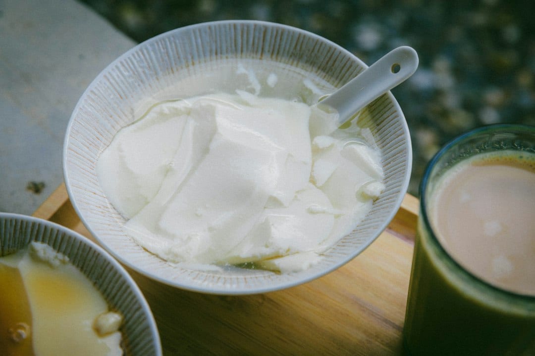 Bowls of Mongolian dairy curd snacks