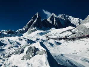 snow covered hills