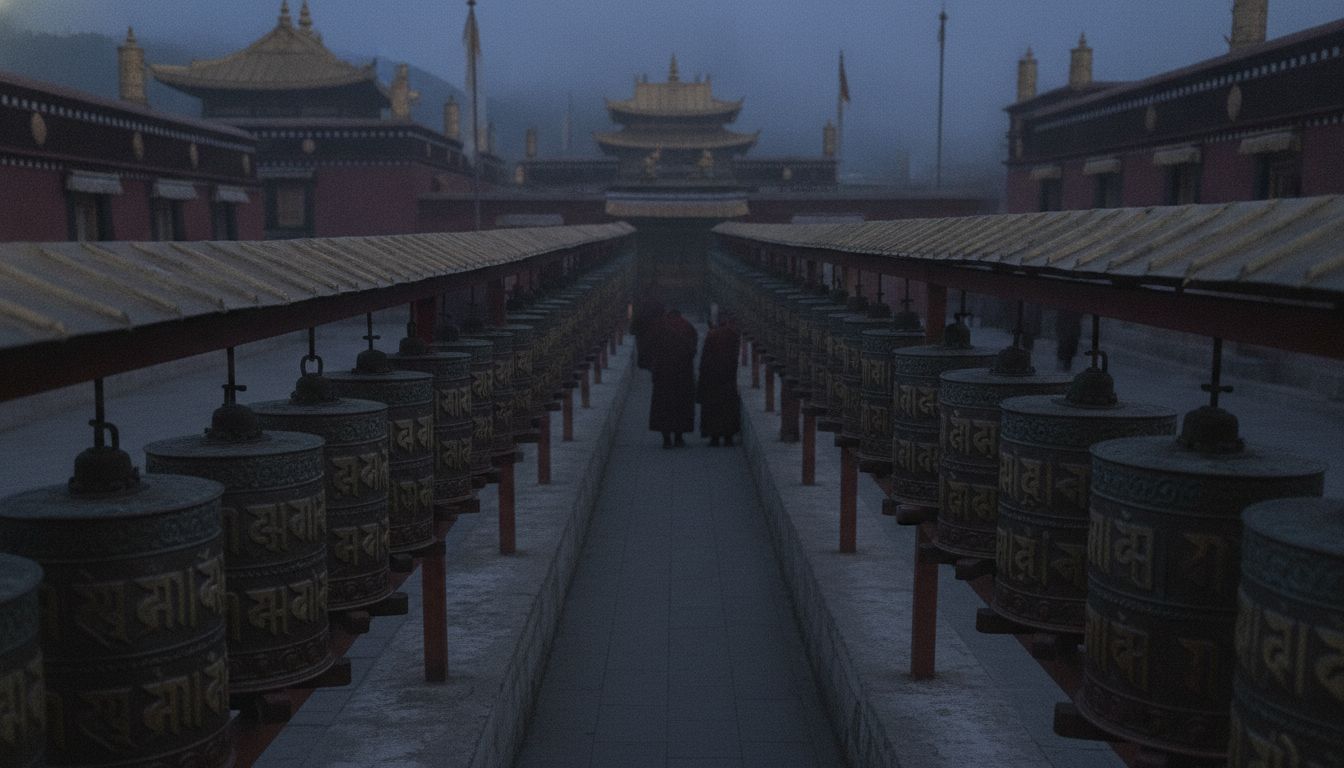 寺院中的藏族轉經輪