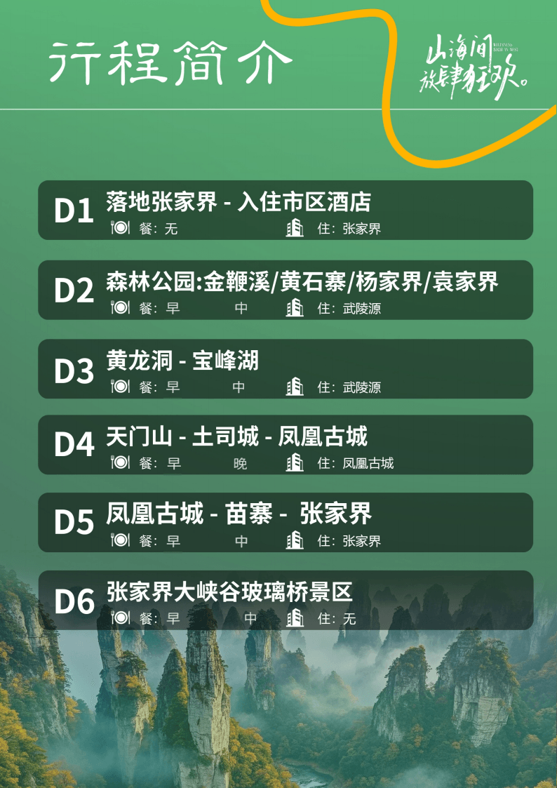 張家界壯麗的砂岩峰柱在晨霧中聳立