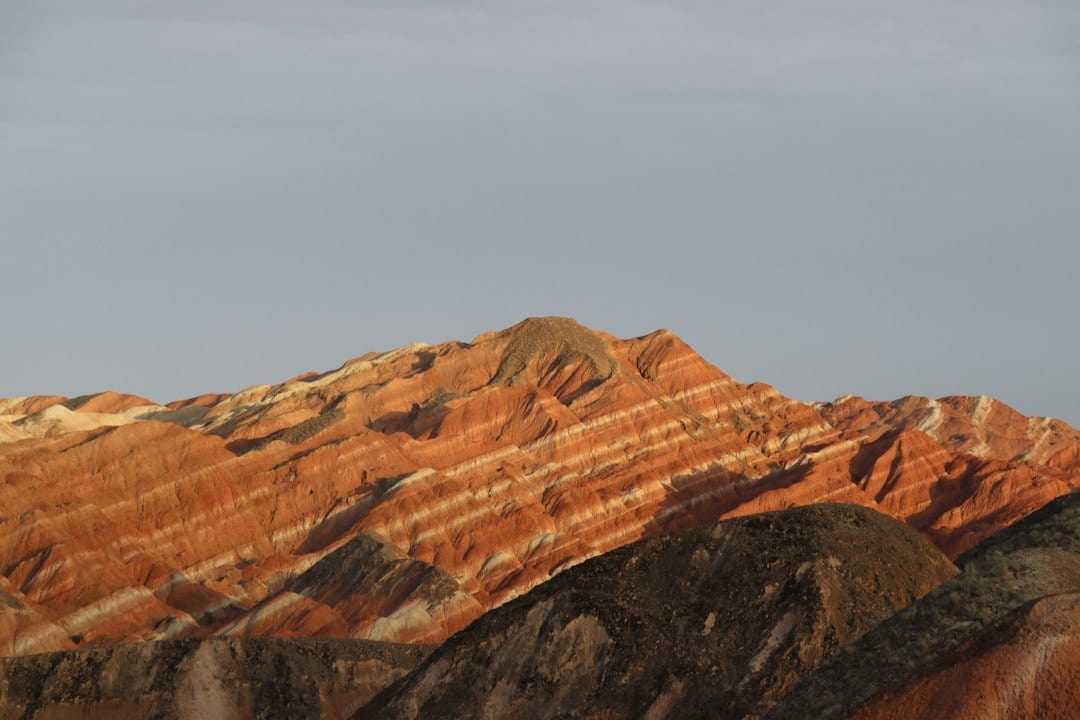 Zhangye Danxia striking colorful layered mountain landscape
